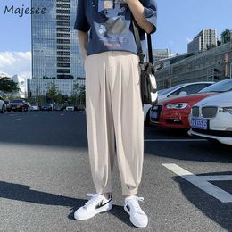 Summer Draped Comfortable Pencil Pants Men New Stylish Students Harajuku Oversize S-5XL Streetwear Trousers All-match Casual Ins Y0811