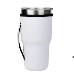 NEWDrinkware Sublimation Blanks Reusable Iced Coffee Cup Sleeve Neoprene Insulated Sleeves Mugs Cover Bags Holder Handles CCB8213