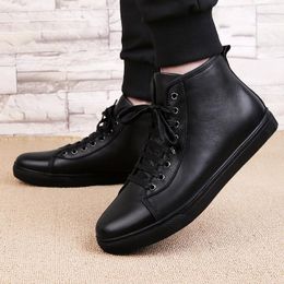 Men ankle Boots genuine Leather winter British style plush warm outdoor 's Fashion snow big size 48