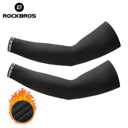 Winter Arm Warmers Windproof Thermal Fleece Cycling Sleeves Autumn Sports Running Ride Breathable Clothes Elbow & Knee Pads