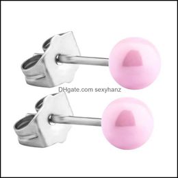 Earrings Stud Cute 8Mm Ball Ceramic Earings For Women Fashion Jewelry Anti-Allergy Party Aessories Earring Jewellry Drop Delivery 2021 H23Zt
