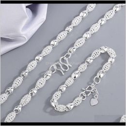 Pendant Necklaces & Drop Delivery 2021 Pendants Exquisite Hollow Ball Necklace Bracelet Set Fashion Jewelry Sier Plated Mori Series Lantern O