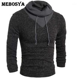 Wholesale- Men Fashion Sweaters Thick Casual Male Slim Pullover Turtleneck Sweater Solid Color Spring Men's Clothes Wool Tops