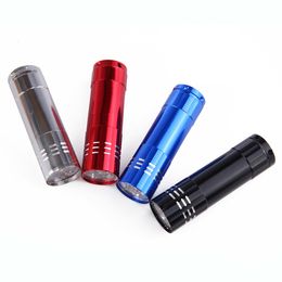 Portable 9 CREE LED UV Light Flashlight Hiking Torchlight Aluminium Alloy Money Detecting LED UV Lamp Light with Box gsh