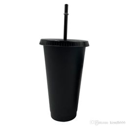 200pcs 24OZ/710ML Beverage Juice Tumblers And Straw Magic Coffee Cups Plastic Cup You Can Customise the logo DHL