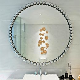 Mirrors European Round Mirror Makeup Espejo Home Decoration Accessories Wall For Living Room Bathroom Bedroom Espelho Decorative