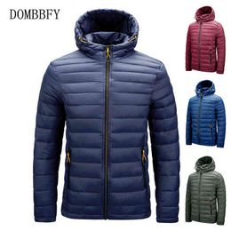 Winter Men Down Coats Outdoor Thicken Warm Mens Down Jackets Fashion Zipper Hooded Parkas Jacket Male Windbreaker Coat Outerwear Y1103