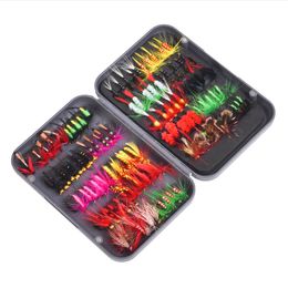 100pcs/box Insects Flies Fly Fishing Lures Bait High Carbon Steel Hook Fish Tackle With Super Sharpened Crank Hook Perfect Decoy