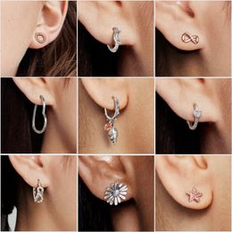 2021 Starfish 925 Sterling Silver Ocean Heart Conch Shell Hoop Earrings For Women Earings Original Fashion Jewellery