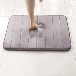 Bath Mats Thick 40d Memory Foam Slow Rebound Carpet Floor Bathroom Absorbent Door Non-slip