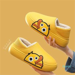 Rubber Summer Beach Slides Waterproof Women Men's Slippers Sandals Cotoon Cartoon Fur Thick Sole Winter Home Bath Ladies Shoes 211206