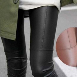 Women Pants Slim high Waist Leggings New Korean Fashion Casual Imitation Leather Fit Solid female Pantalon Trousers Q0801