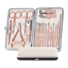 Hottest Stainless Steel Nail Clippers Manicure Tool Pedicure Sets 18 Piece Trimmer Nipper Scraper Scissors With Newest Colour