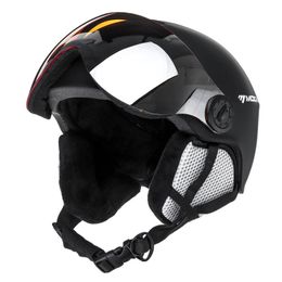 Capacetes da motocicleta capacete de esqui esportes de neve meio esquiando com óculos de proteção de segurança