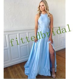 Party Evening Dress Women Sexy satin prom Dresses Spaghetti Sling Split Fork Mop Backless Womens Clothing