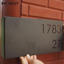 2mm Custom Black Home Number Plate Bent Plaques Made Available Other Door Hardware