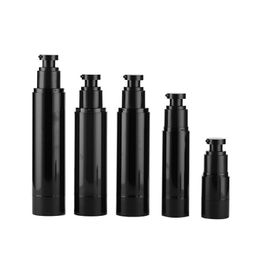 shampoo vacuum UK - 15 30 50 100ml Black Empty Pump Bottle Dispenser Vacuum Travel Bottles for Lotion, Shampoo, Liquid Soap, Essential Oils