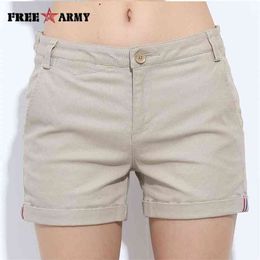 FreeArmy Brand Women's Shorts Summer Two Designs Female Casual Cotton Women Plain Denim Embroidery Short Lady 210719