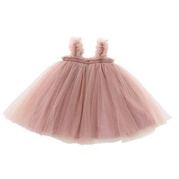 New Spring Summer Girls Dress Kids Suspender Colorful Lace Tulle Dress Fashion Girls Clothing