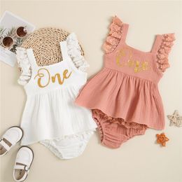 Clothing Sets 2Pcs Toddler Summer Outfits Girls Solid Colour Square Collar Lace Trim Sleeveless Top + Triangle Shorts 9Months-3Years