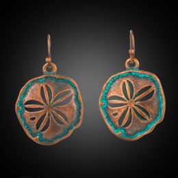 Cherry Flower Hollow Dangle Earrings Hanging Antique Copper Bronze for Fashion Women Ear Jewellery Accessories