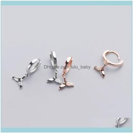 Jewelry2021Sier Mermaid Tail Zircon Hoop Earrings Rose Gold Earring Jewellery For Women Gifts & Hie Drop Delivery 2021 U4Du2