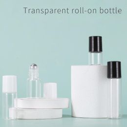 Clear Glass Roller On Essential Oil Empty Perfume Bottle 1ml 2ml 3ml 5ml with Stainless Steel Ball