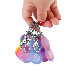 -Silikonzappelspielzeug Keychain Anhänger Desktop Dekompression Spielzeug Push Bubble Sensory Neuheit Multiplayer Puzzle Spiel Für Erwachsene und Kinder