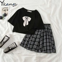 High Waist Girl'S Pleated Skirt Summer Women Skirts Korean Japanese Style Ladies Sweet Plaid Mini Skirts For Students 210619