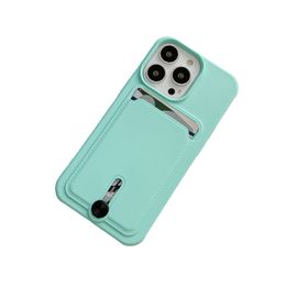 Card Bag Holder Phone Cases For Iphone 15 Pro Max 14 13 Samsung Galaxy S24 Ultra Plus A35 A55 Shockproof Candy Wallet Silicone Soft Covers