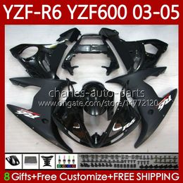 Stock black Motorcycle Body For YAMAHA YZF-R6 YZF600 YZF R 6 600 CC 03-05 Bodywork 95No.66 YZF R6 600CC YZFR6 03 04 05 Cowling YZF-600 2003 2004 2005 OEM Fairings Kit