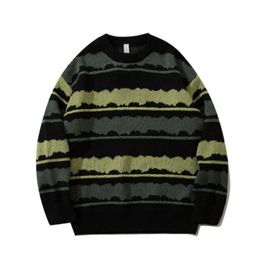 Men's Sweaters Harajuku Jumper Striped Ugly Sweater Streetwear Pullover Men Oversized Hip Hop Punk Knitwear Video Grandpa Unisex