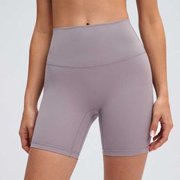 L-09 Yoga Şortları Yüksek Belli Çıplak Duygu Yok T-Line Elastik Sıkı Pantolon Tayt Bayan Spor Sıcak Pantolon Atheltic Outfits Sportswear Slim