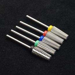 5 in 1 nail bit UK - Nail Art Equipment Super Tapered Carbide Drill Bits With Cut 3 32" Two-Way 5 In 1 Bit Accessories Milling Cutter For Manicure