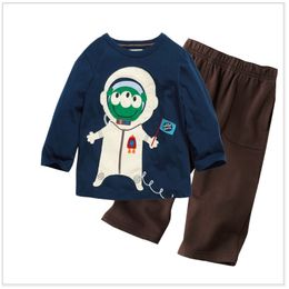 Pilot Boys Tracksuits Long Sleeve T-Shirts Trouser Sport Suit for Boy Tops Children's Clothes Set Embroidery Kids Jersey 210413