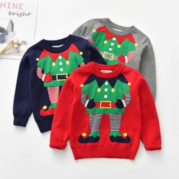 Christmas Spring Baby Kids Boys Girls Long Sleeve Knit Sweater Autumn Kids Boys Girls Pullover Sweaters Children's Clothes Y1024