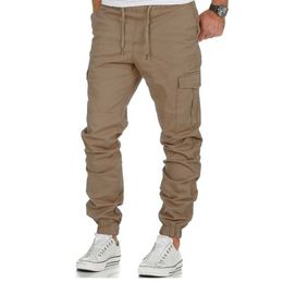 Casual pants fashion overalls tight sports pants trousers jogging to work street wear tight drawstring jogger male Y0811