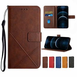 Solid color stripes leather cases for iphone 13 pro max 12 11 X XR 6 7G 8PLUS ID Card Flip Stand Cover Case