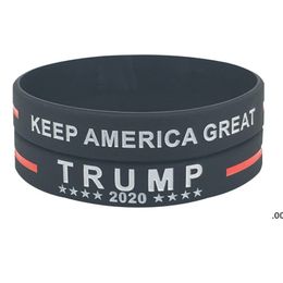 Trump 2024 Silicone Bracelet Black Blue Red Wristband Party Favour 4 Colours ZZE8564