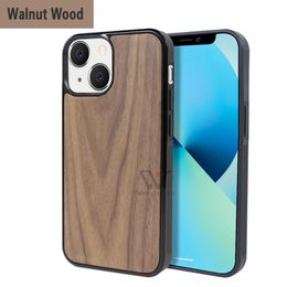 Hot Selling Phone Cases For iPhone 11 12 13 Pro Max 2023 Fashion Natural Wood 3D Sublimation Custom Logo Design Engraved Back Cover Shell Wholesale Products Covers