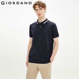 Giordano Men Polos High Tech Quick Qrying Contrast Polo Shirt Anti Wrinlde Mesh Lining Soild Camisa Polo Masculina 01011387 210401