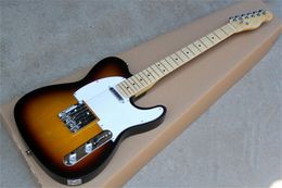 Tobacco Sunburst Electric Guitar with White Pickguard,Maple Fingerboard,Chrome Hardwares,offer Customised services