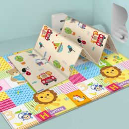 180*100*1cm Waterproof Baby Folding Mat Play Mat Toys Large Puzzle Playmat Crawling Pad Portable Double Sides Kids Carpet 210724