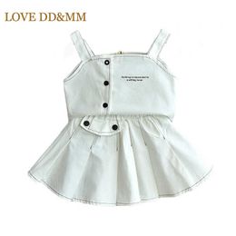 LOVE DD&MM Kids Girls Clothing Sets Kids Tops + Pleated Skirt 2pcs Outfits For Girl Children Casual Party Clothes Costumes 210715