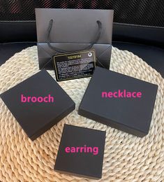 Black Frosted Packaging Box 3piece a set For Jewelry case Storage Box for Earrings Necklace Brooch Storage Accessories Portable case