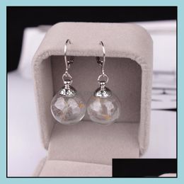 Dangle & Chandelier Earrings Jewelry Europe Fashion Cute Glass Ball Dandelion Womens Elegant S734 Drop Delivery 2021 Xbslk