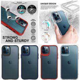 transparent Shockproof phone Cases Armor Hybrid Hard Acrylic TPU For iPhone 12 mini 11 Pro Max XR XS X 7 8 SE2 6 6S Plus Samsung S20 FE S21 Ultra A12 A32 4G 5G A42 A52 A72