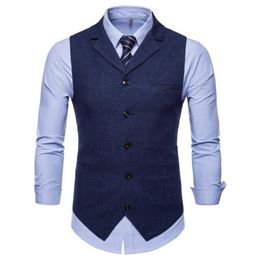 Men's Vests Autumn Winter Men Vest Casual Slim Fit Fashion Dots Printed Business Leisure Sleeveless Thick Dress Suit Clothing For Male