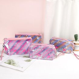 Women Jelly Cosmetic Bag Clutch Bag Lady Transparent Storage Holder Travel Organiser Korea Cute Cartoon Girls Makeup Bags