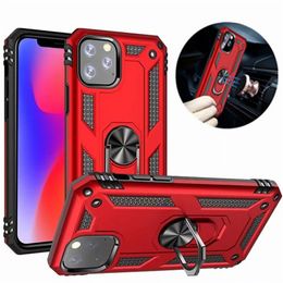 Shockproof Armour Kickstand Phone Case For iPhone 12 11 Pro XR XS Max X 6 6S 7 8 Plus Finger Magnetic Ring Holder Cover